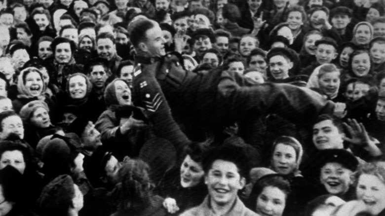 Moscow residents celerating VE Day (May 1945)