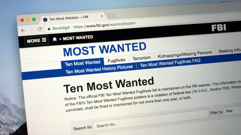 FBI most wanted website