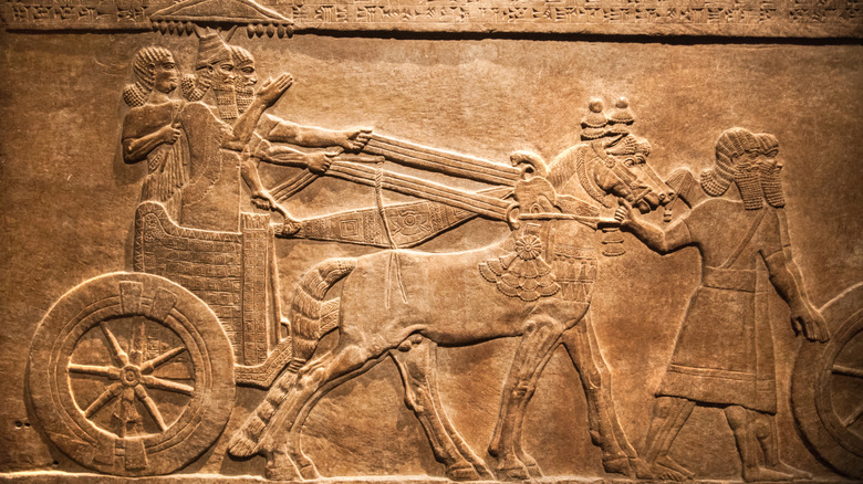 Assyrian royal stone carving