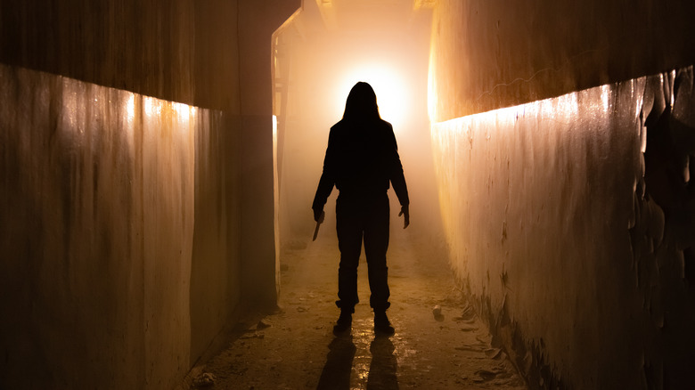 person in the dark