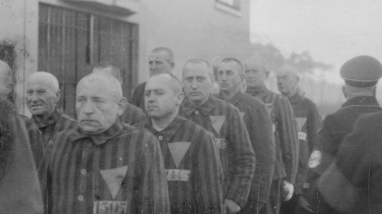 men wearing triangle german nazi concentration camp