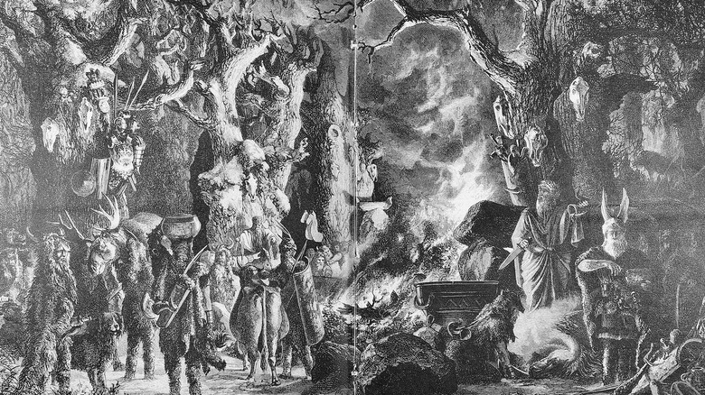 illustration of ancient yule festival