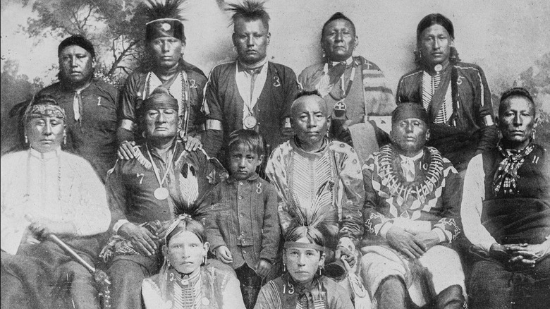 Osage Indians face the camera