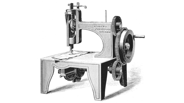 Picture of Isaac Singer's first sewing machine model