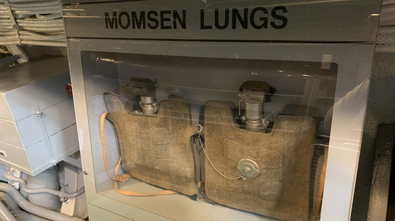 Momsen lungs on display at USS Drum