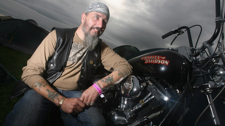 A motorcycle enthusiast at Bulldog Bash in 2008