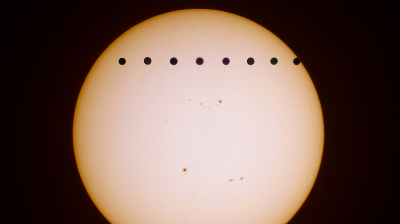Venus transit across the sun