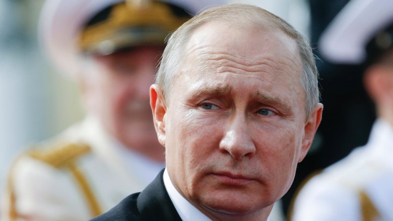 Vladimir Putin frowning