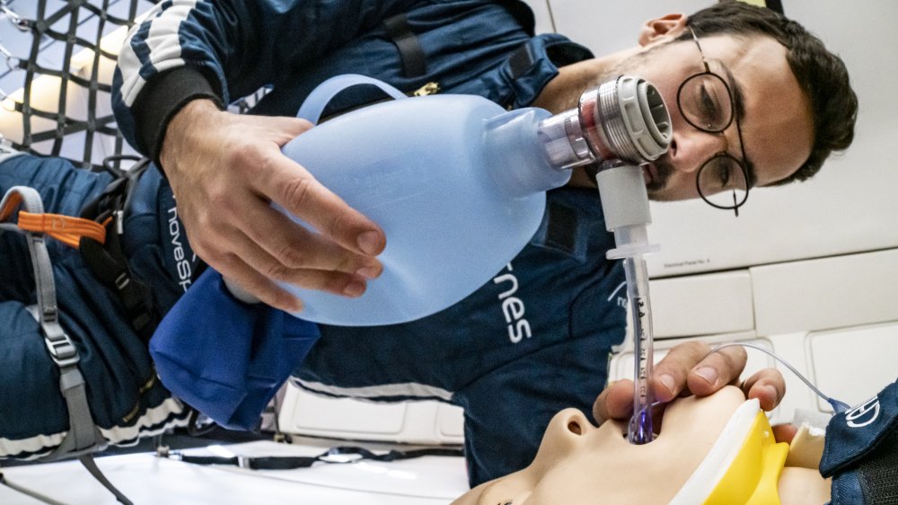 An experiment to perform CPR in zero gravity