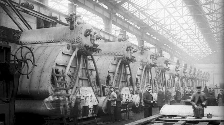 men working in factory in london