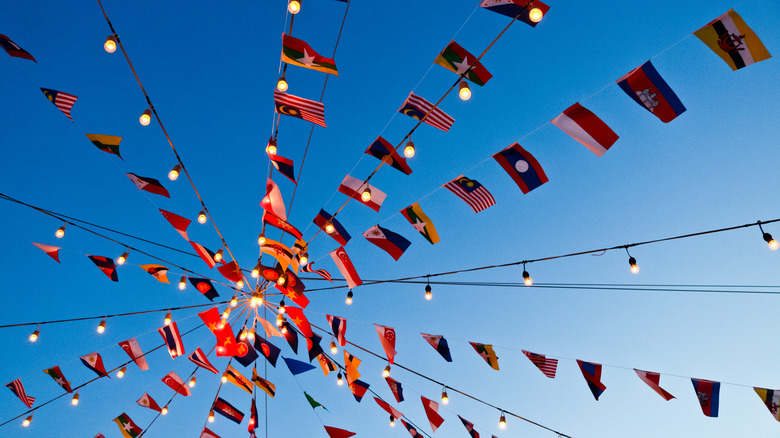 A collection of Southeast Asian flags.