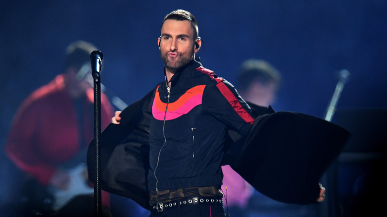 Adam Levine performing at 2019 Super Bowl