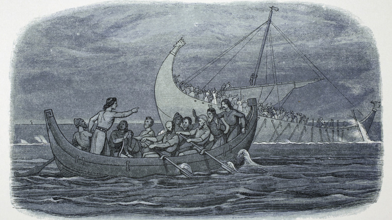 imagined drawing of the wreck of the white ship
