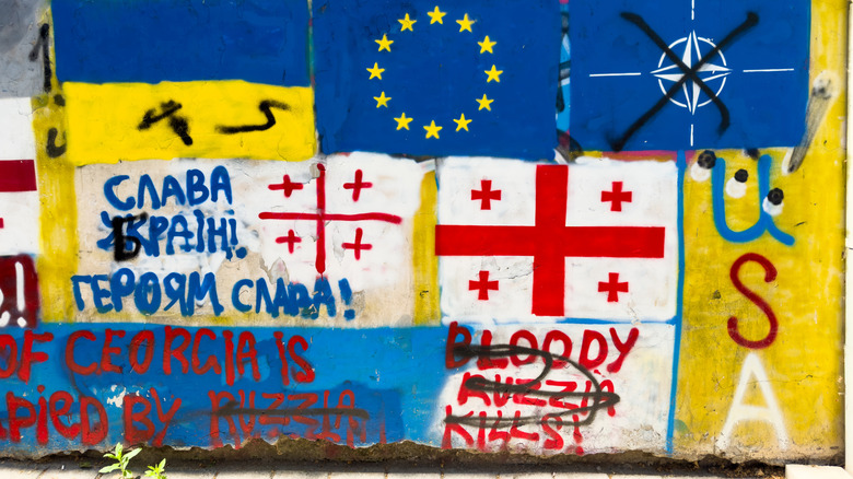 anti-russian graffiti in tbilisi, georgia