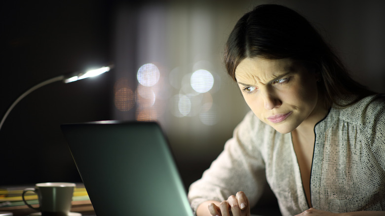 Looking askance at a computer
