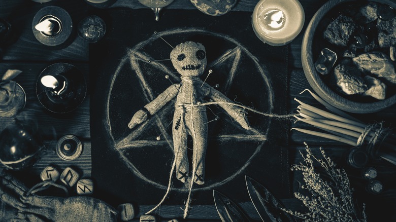 A pierced voodoo doll
