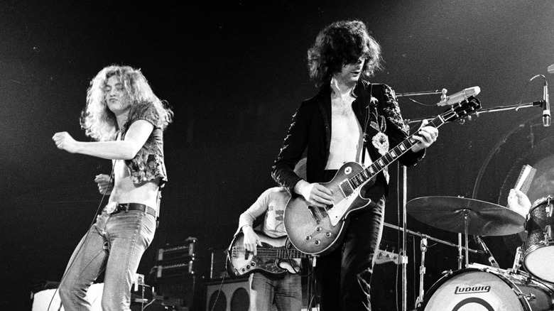 Led Zeppelin on stage in the 1970s