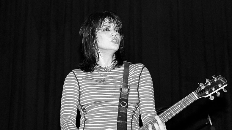 Joan Jett performing on stage