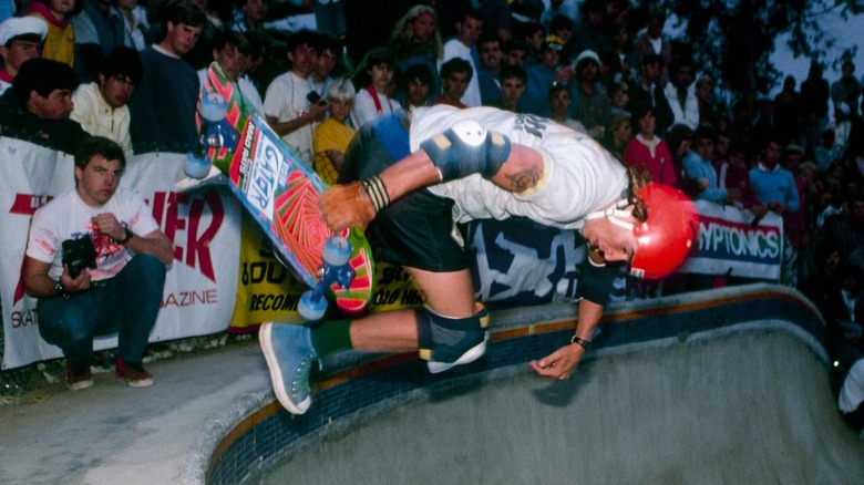 Mark Rogowski skateboarding red helmet