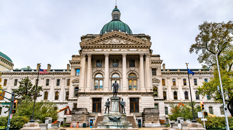 The Indiana statehouse in Indianapolis