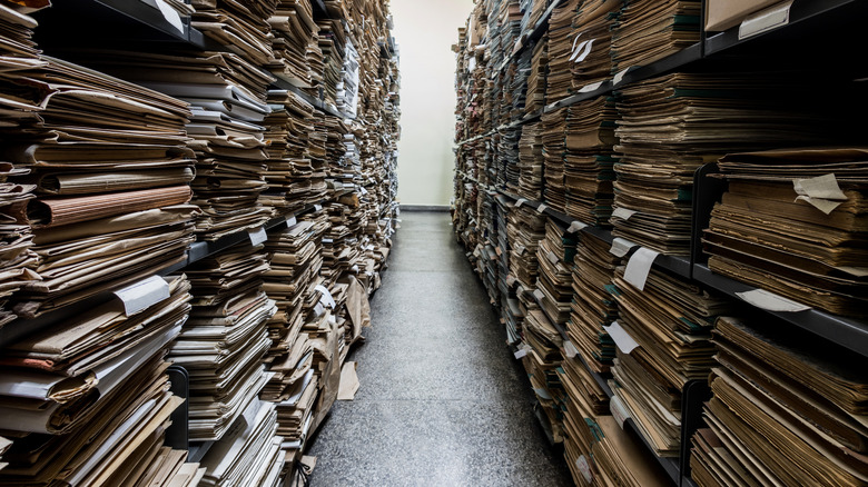 hallway full of files