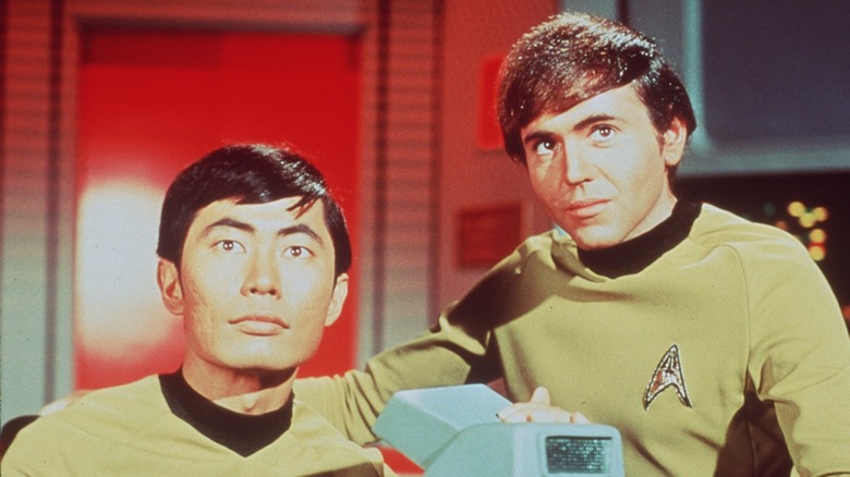 sulu and chekov looking up