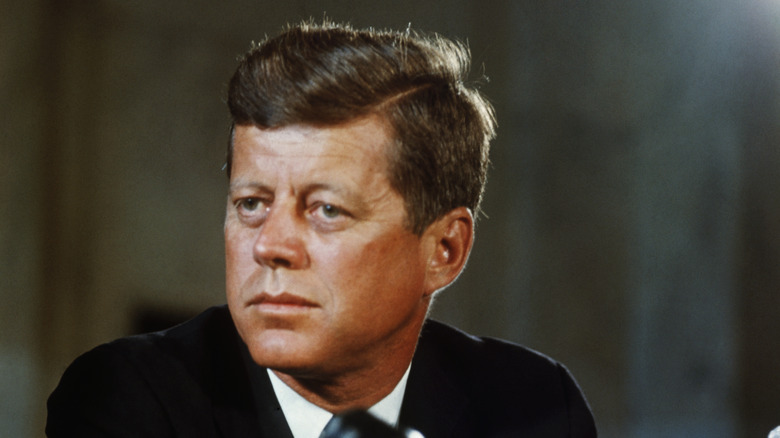 John F Kennedy staring side