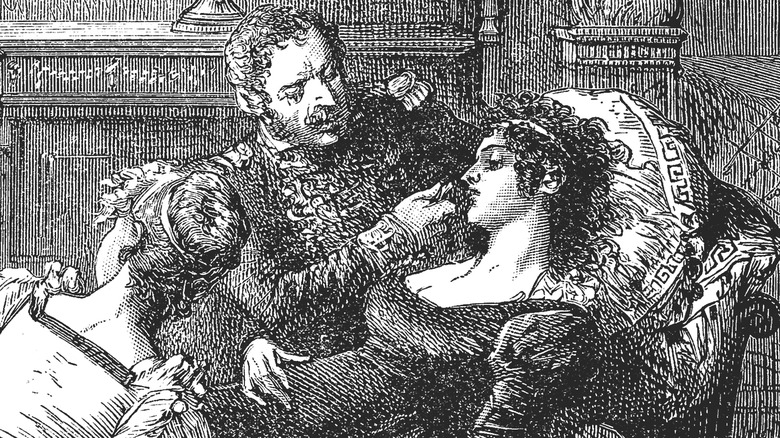 Josephine lies on fainting couch illustration