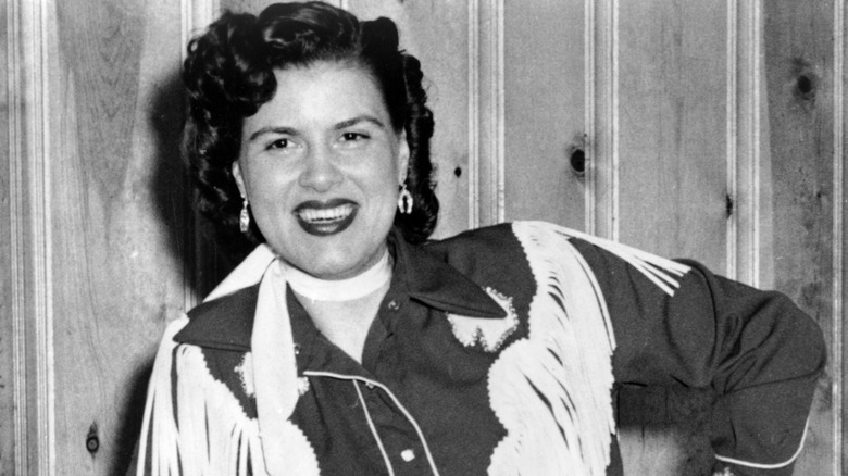 Patsy Cline smiling fringed dress