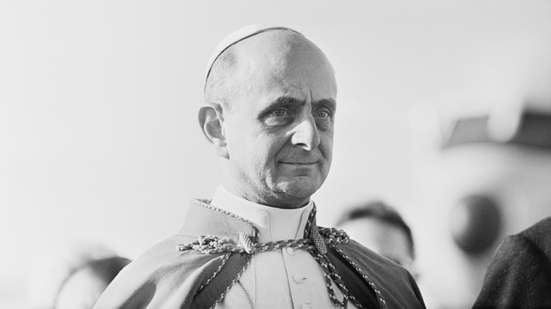 Pope Paul VI in black and white