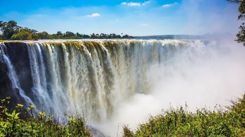 Victoria Falls with mist