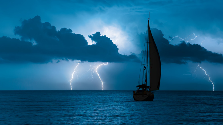 boat yacht thunderstorm