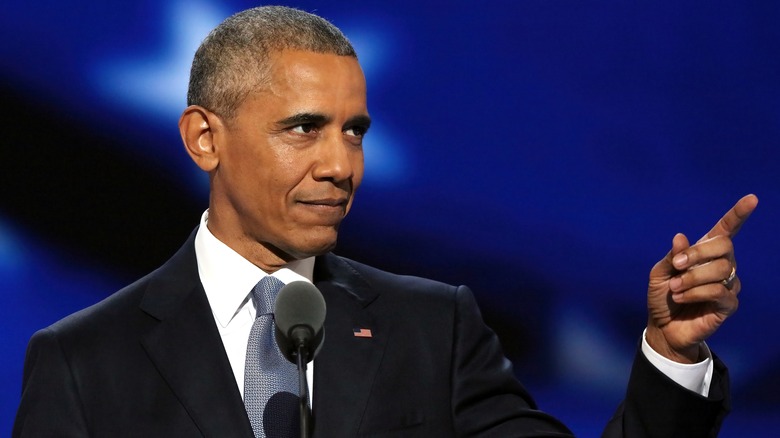 Obama pointing during speech