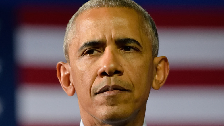 Obama gazing defiantly