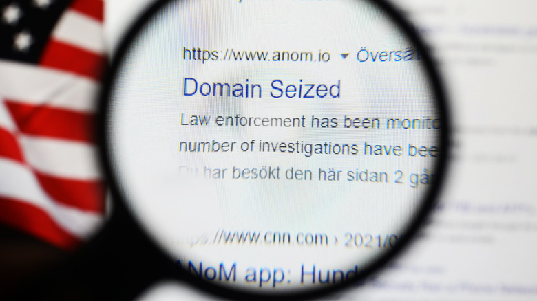 search results indicating ANOM is down