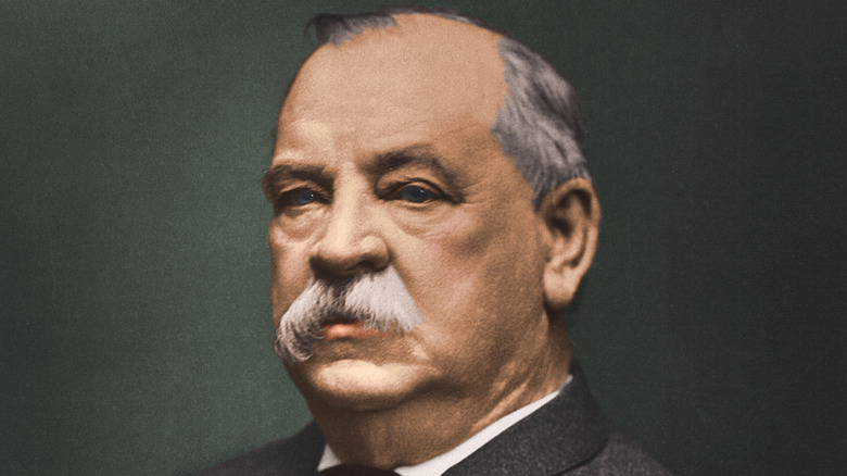 portrait of stern Grover Cleveland