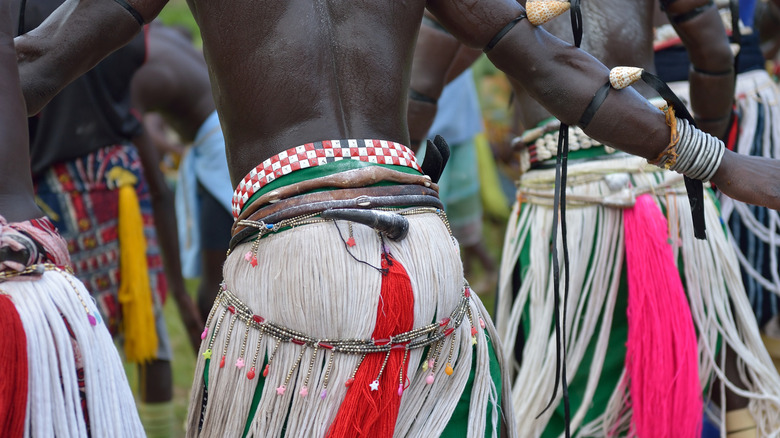 Senegal dancers in traditional garb