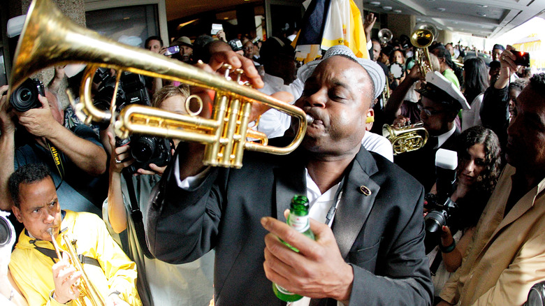 New Orleans jazz funeral procession