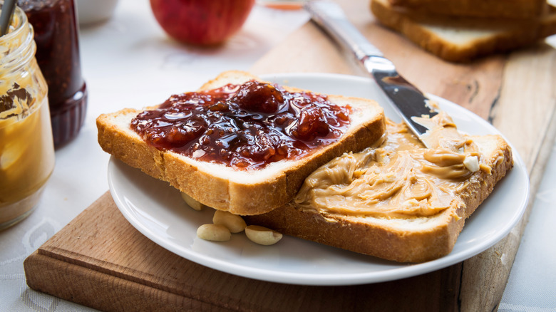 Peanut butter and jelly sandwich