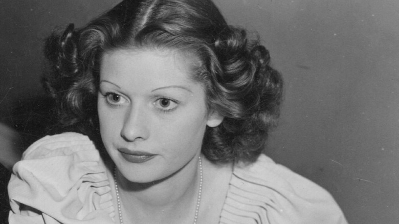 Lucille Ball looking serious