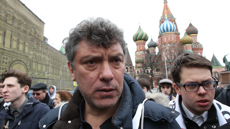 Boris Nemtsov with Kremlin in background