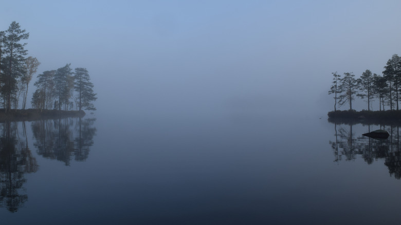 Småland island surrounded by Fog.