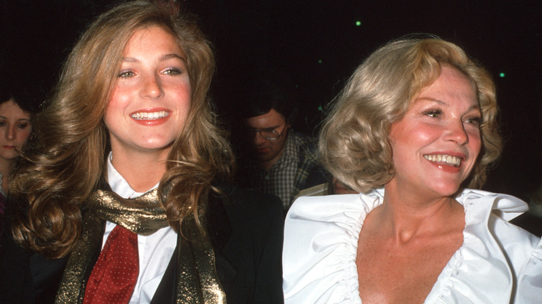 Tatum O'Neal and Joanna Moore smiling