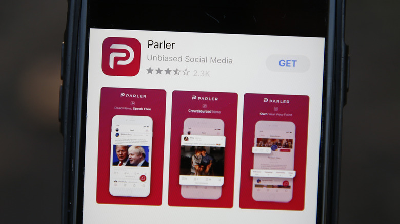 Parler app on iPhone