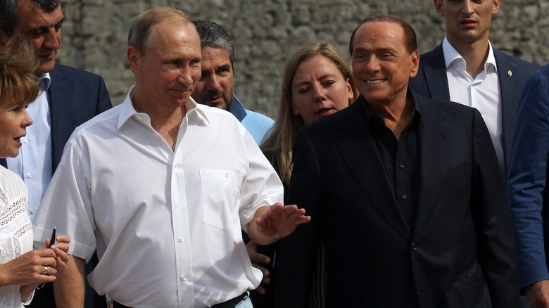 Putin and Berlusconi in 2015