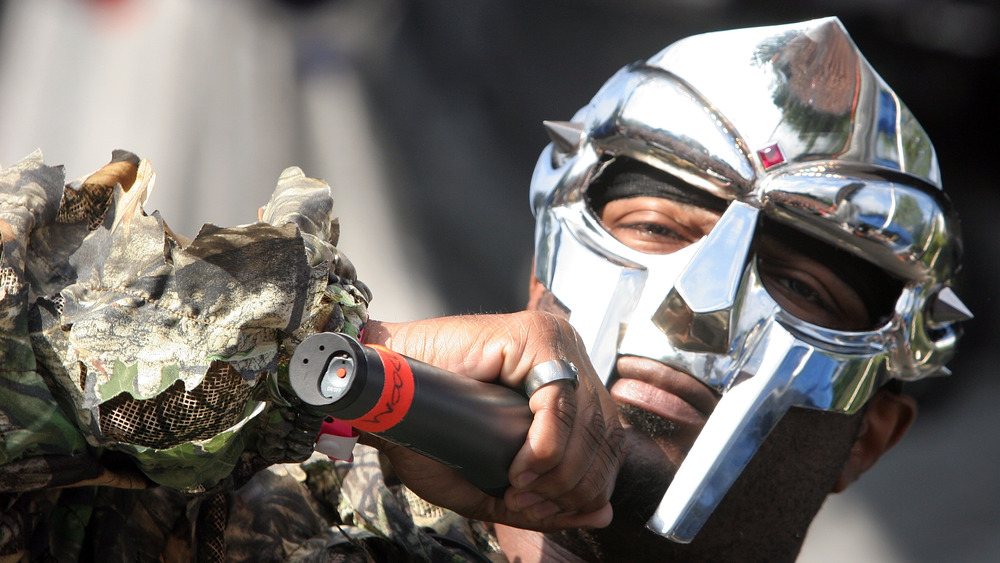 MF Doom mask close-up