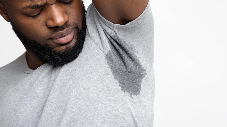 man sweaty armpit