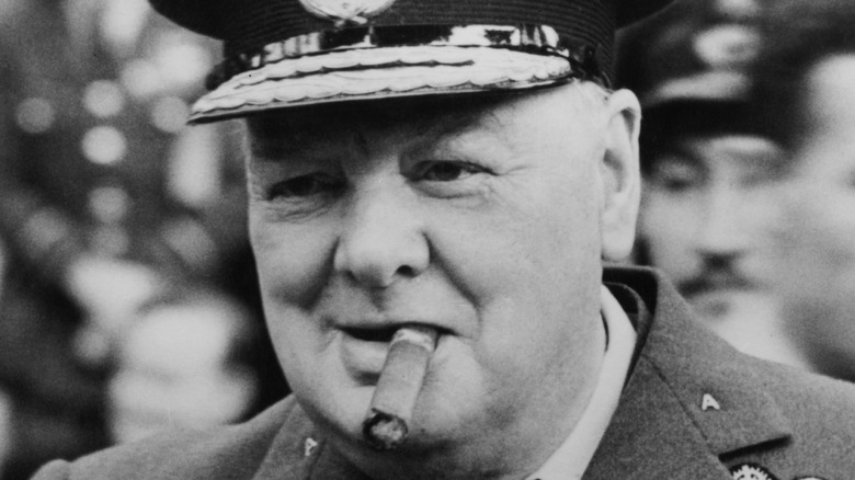 Winston Churchill smoking a cigar