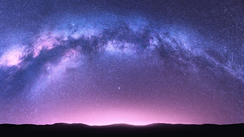 Purple Milky Way night sky