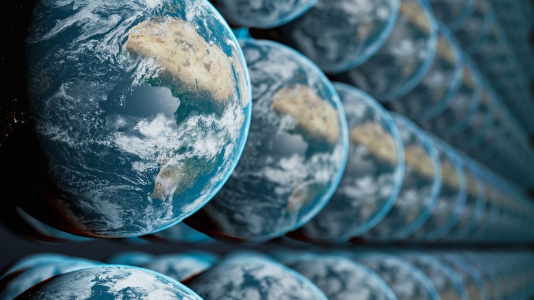 Rows of multiverse Earths